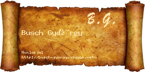 Busch György névjegykártya